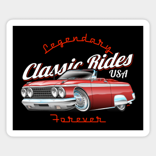 Legendary Classic Rides USA Forever Car Cartoon Magnet